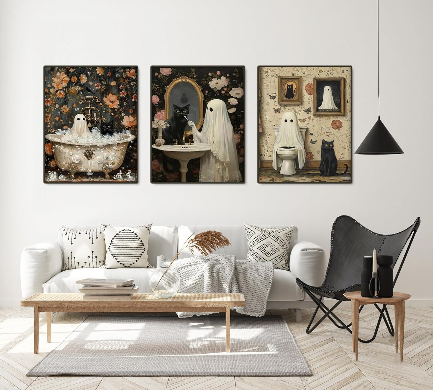 3 Pack 5D Halloween Ghost DIY Diamond Painting Kits (12x16inch)