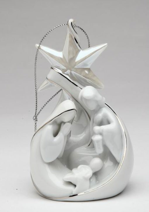 Ceramic Nativity Star With Holy Family Christmas Ornament, Home D&#xE9;cor, Religious D&#xE9;cor, Religious Gift, Church D&#xE9;cor, Baptism Gift