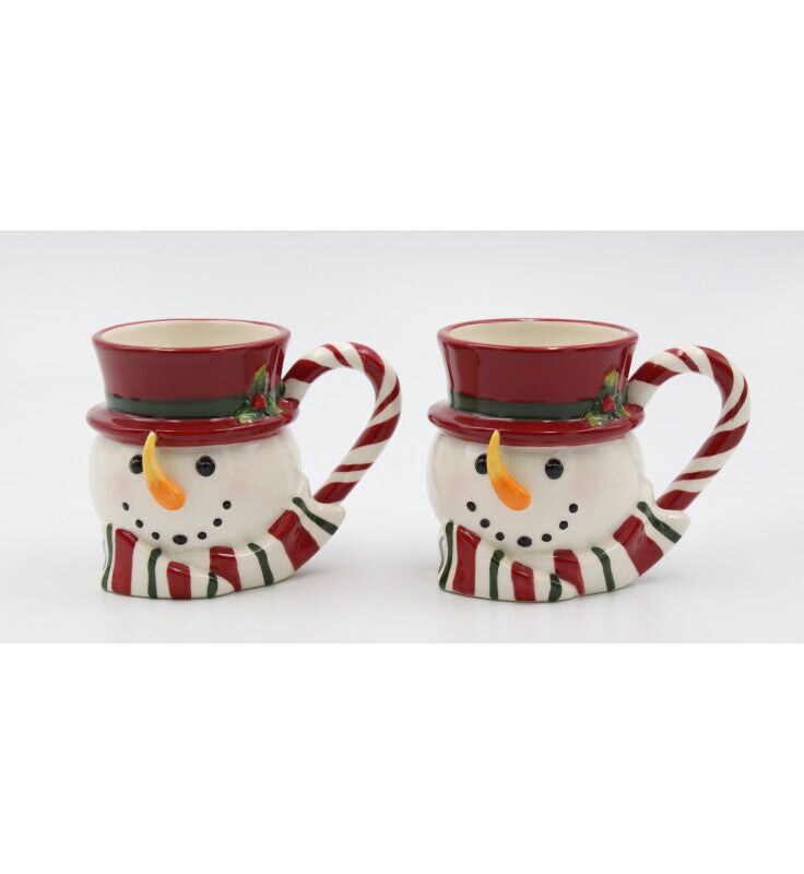 Ceramic Christmas Snowman Coffee Mug (Set of 2), Home D&#xE9;cor, Gift for Her, Gift for Mom, Kitchen D&#xE9;cor, Christmas D&#xE9;cor