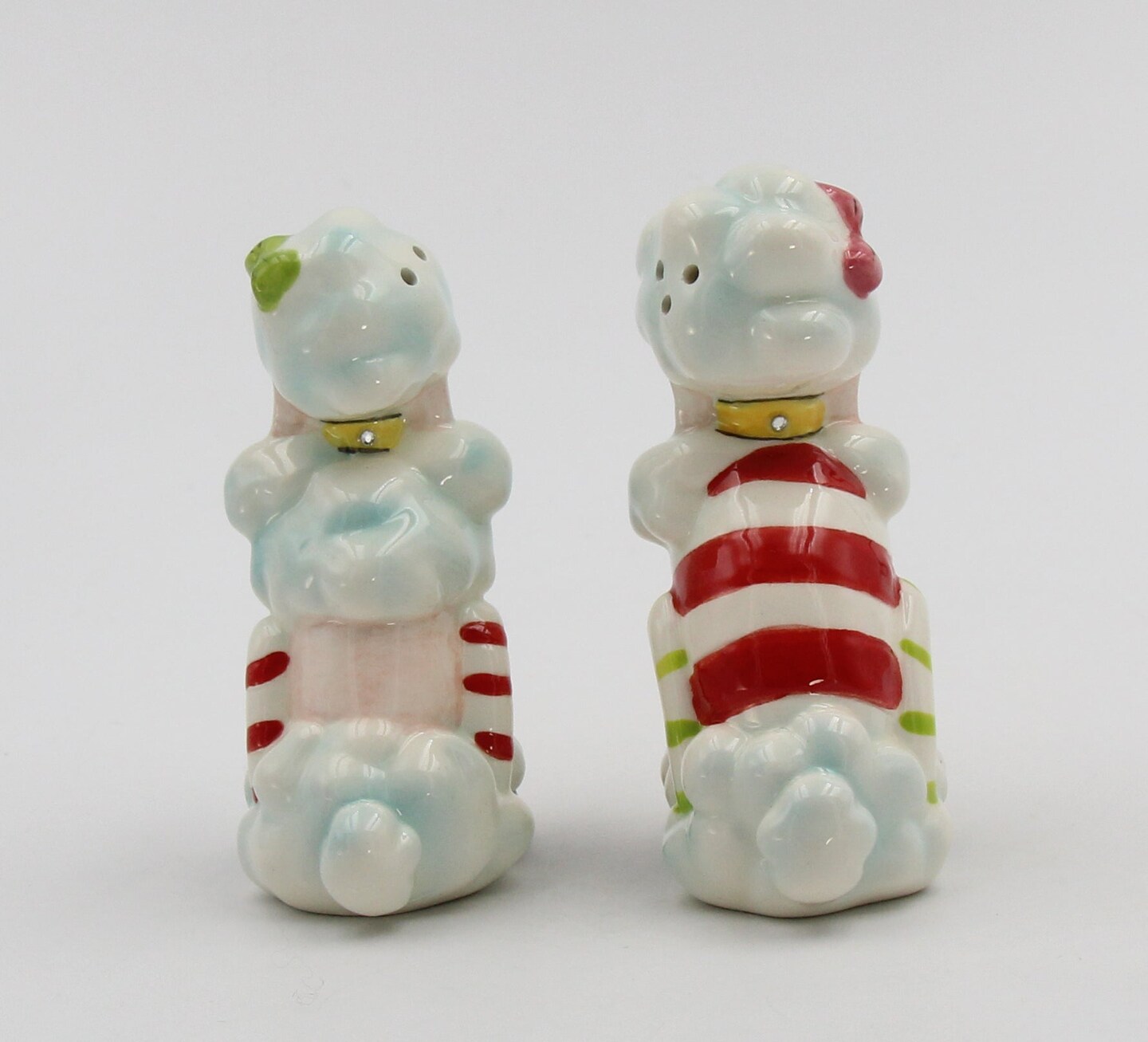 Ceramic Poodle Dogs Christmas Decor Salt and Pepper Shakers, Home D&#xE9;cor, Gift for Her, Mom, Kitchen D&#xE9;cor, Dog Lover Gift, Pet Loss Gift