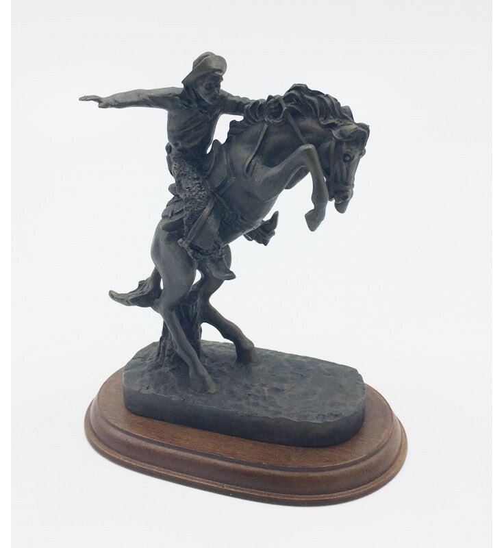 Cowboy Riding Horse Figurine, Home D&#xE9;cor, Gift for Him, Gift for Dad, Gift for Son, Office D&#xE9;cor, Game Room Decor
