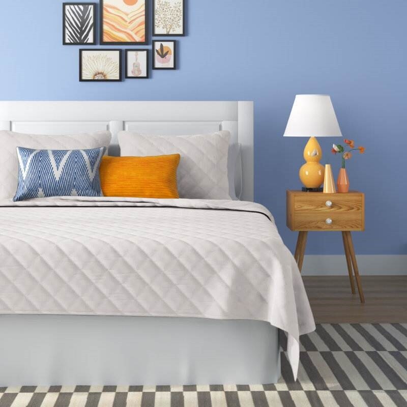 3-Piece Polyester Microfiber Reversible Diamond Quilt Set