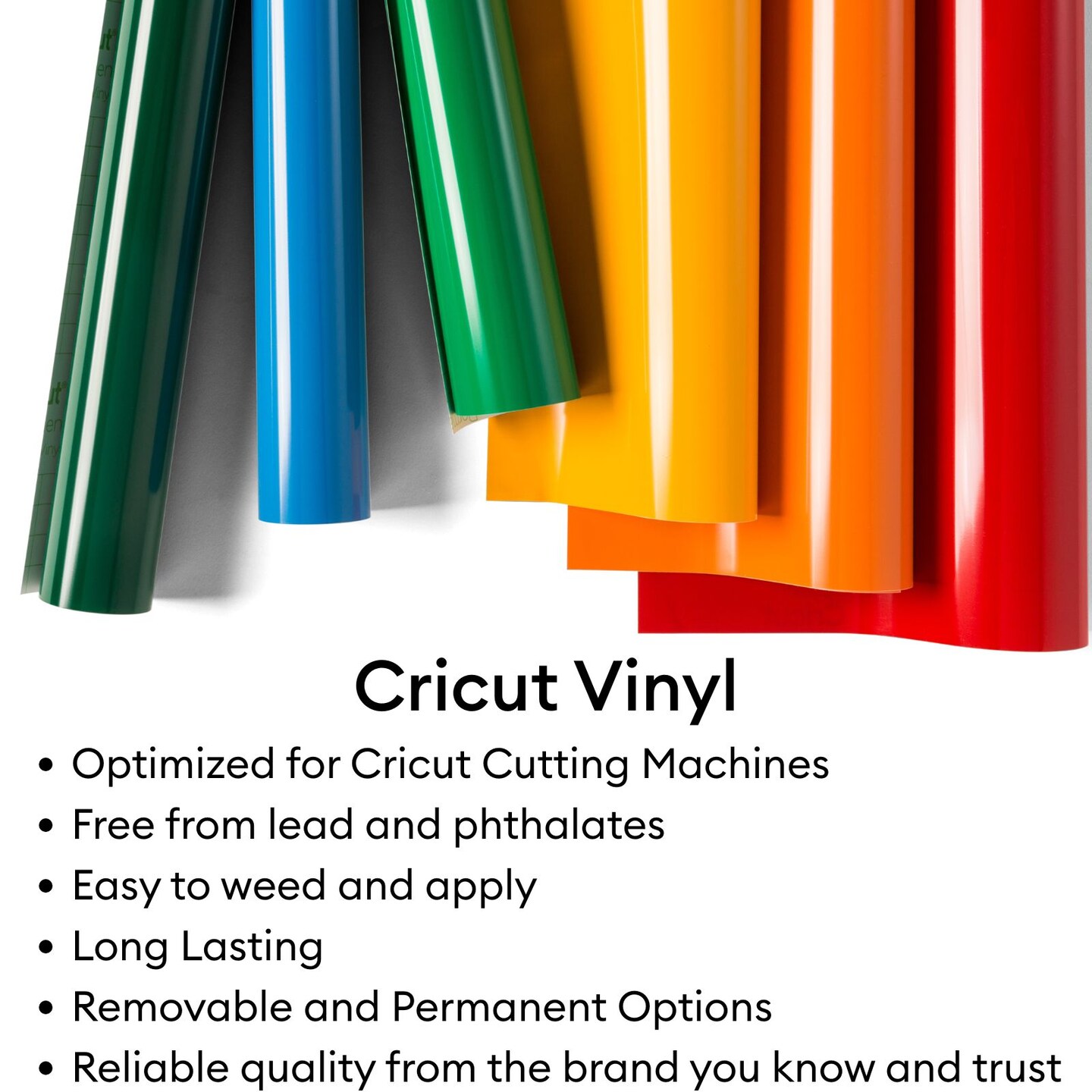 Cricut Smart Vinyl 12&#x22; x 3&#x27; Rainbow Adhesive Vinyl Rolls Bundle, 6 Count