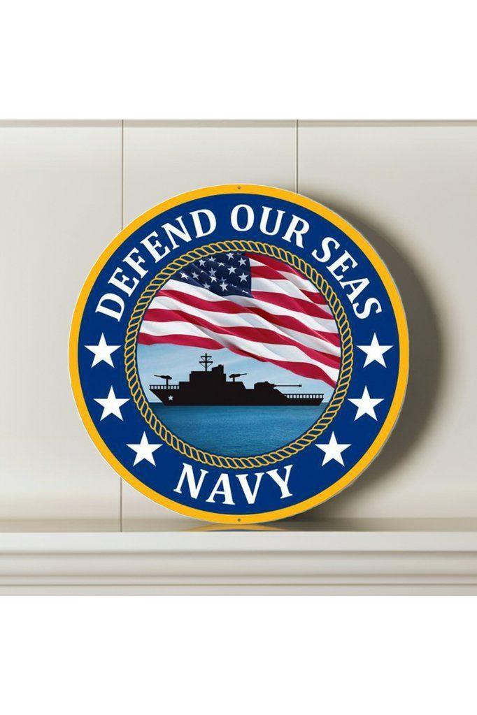 12&#x22; Round Military Sign: Navy