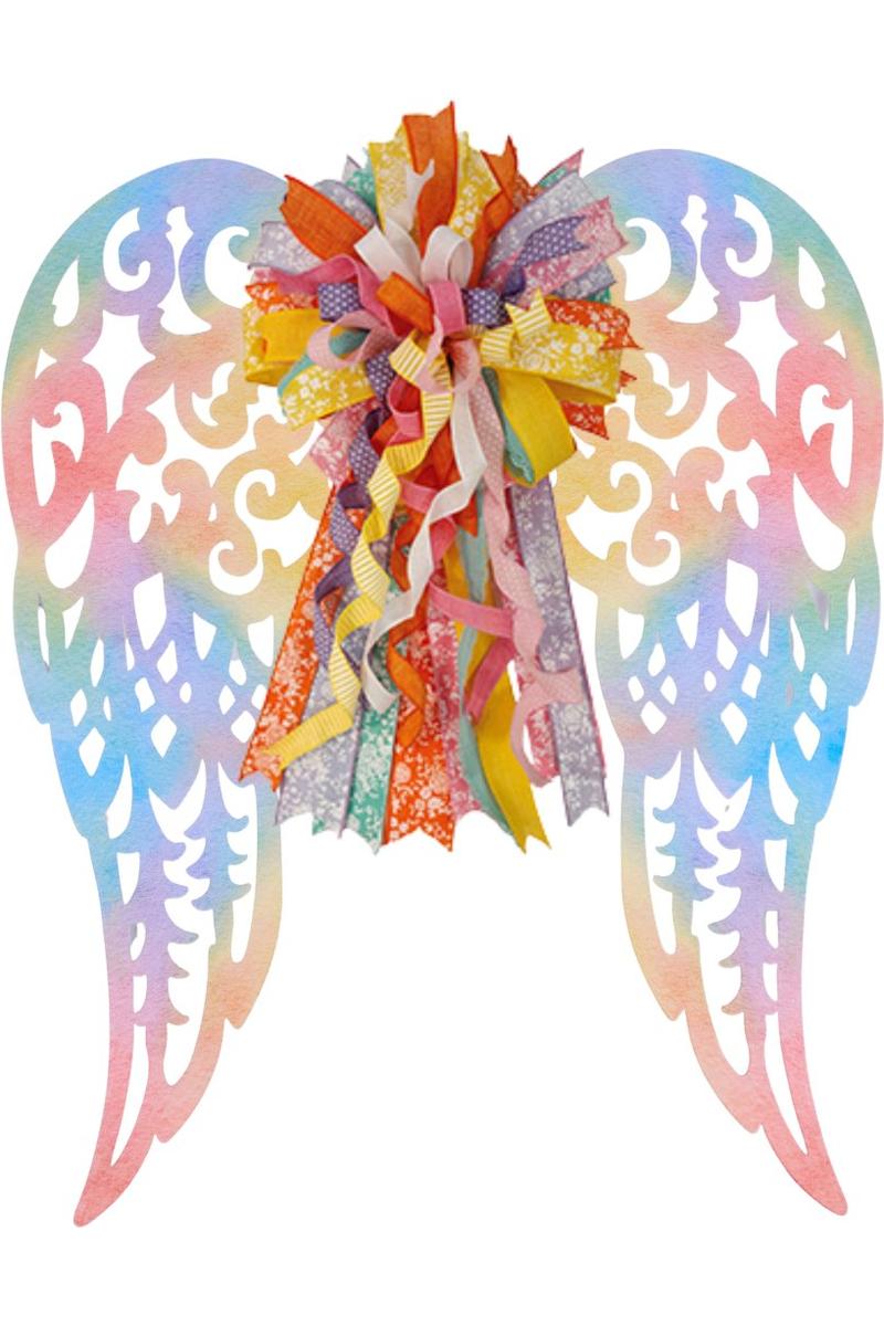24&#x22; Metal Filigree Angel Wings: Colorful