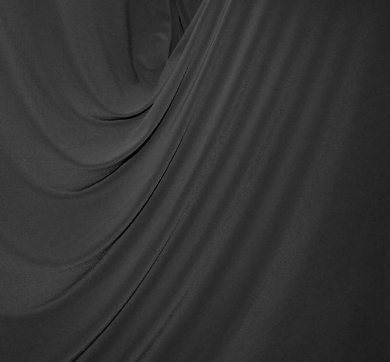 1 Yard Black ITY Knit Polyester Spandex Apparel Fabric 58/60" Width