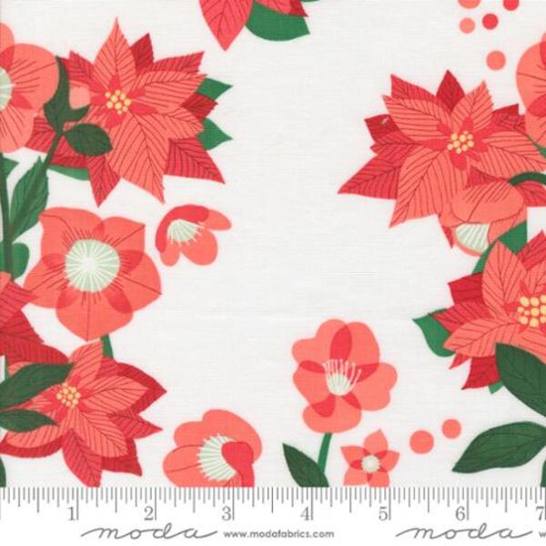 Poinsettia in Snow (37130 11) | Tiny Christmas | Lizzy House | Moda