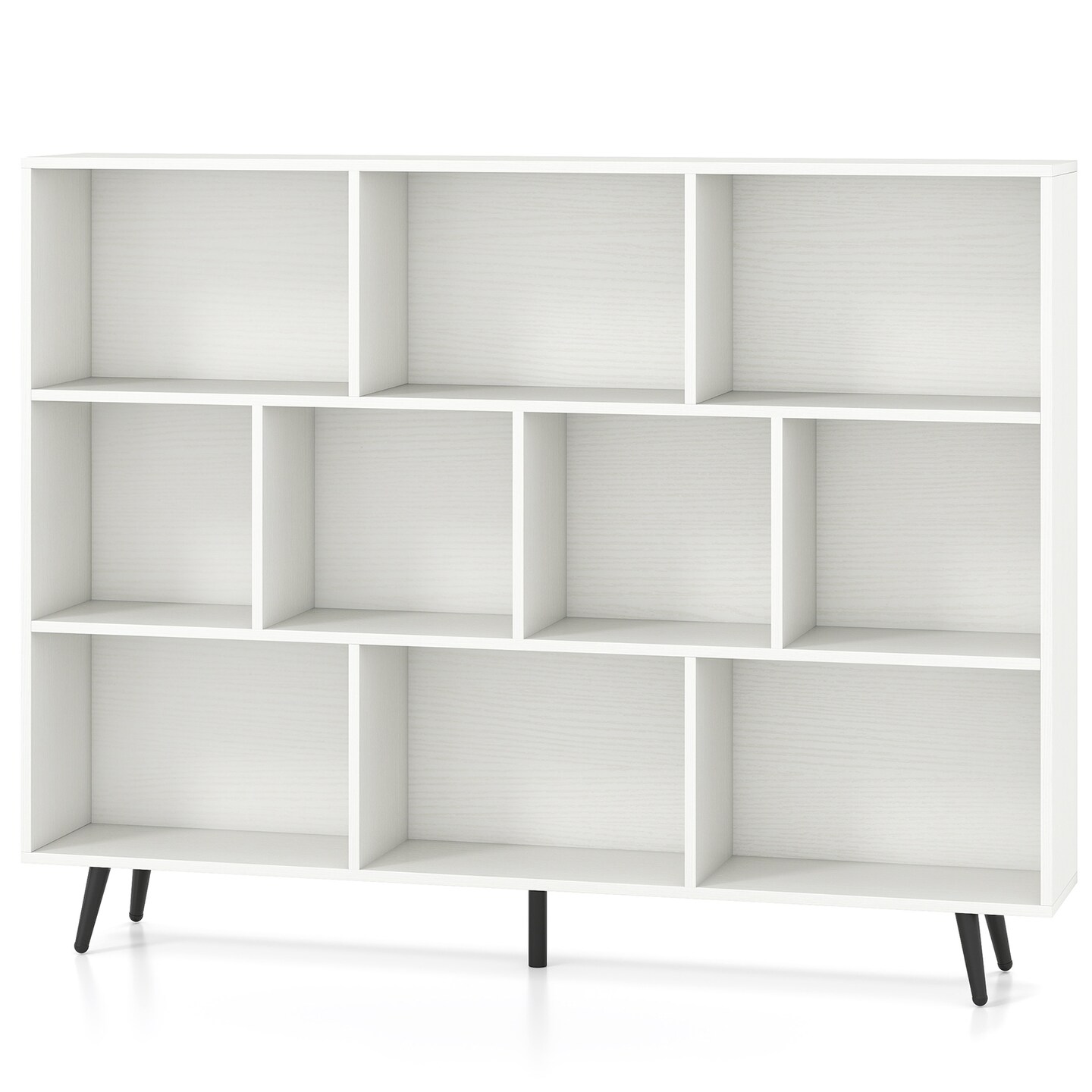 Engineered Wood Cube Bookcase with Metal Legs and Anti-Tip Kits