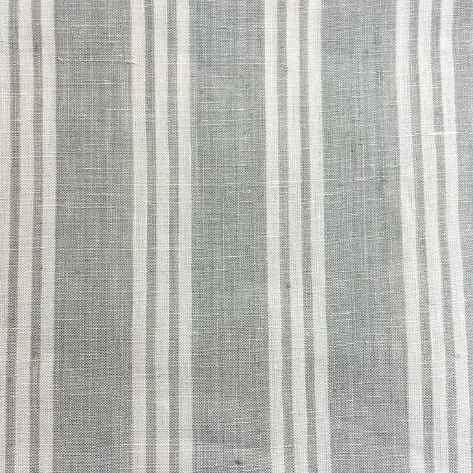 1 Yard Pure Linen Yarn Dyed 2 Tone Stripe Sage Ivory Fabric 58 Inch Width