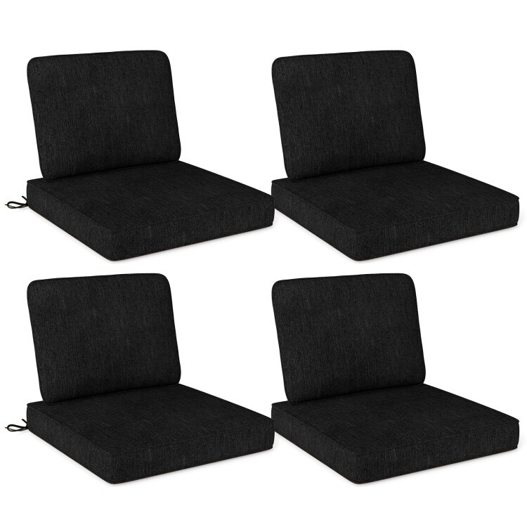 Set of 4 Outdoor Patio Cushions with Removable Covers for Comfortable Seating