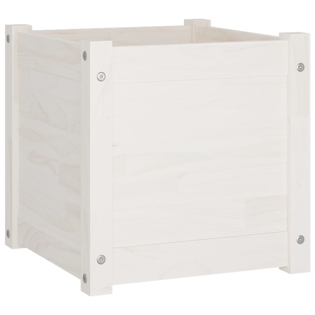 vidaXL Planter White Solid pinewood 15.7 x 15.7 x 15.7 in Planters