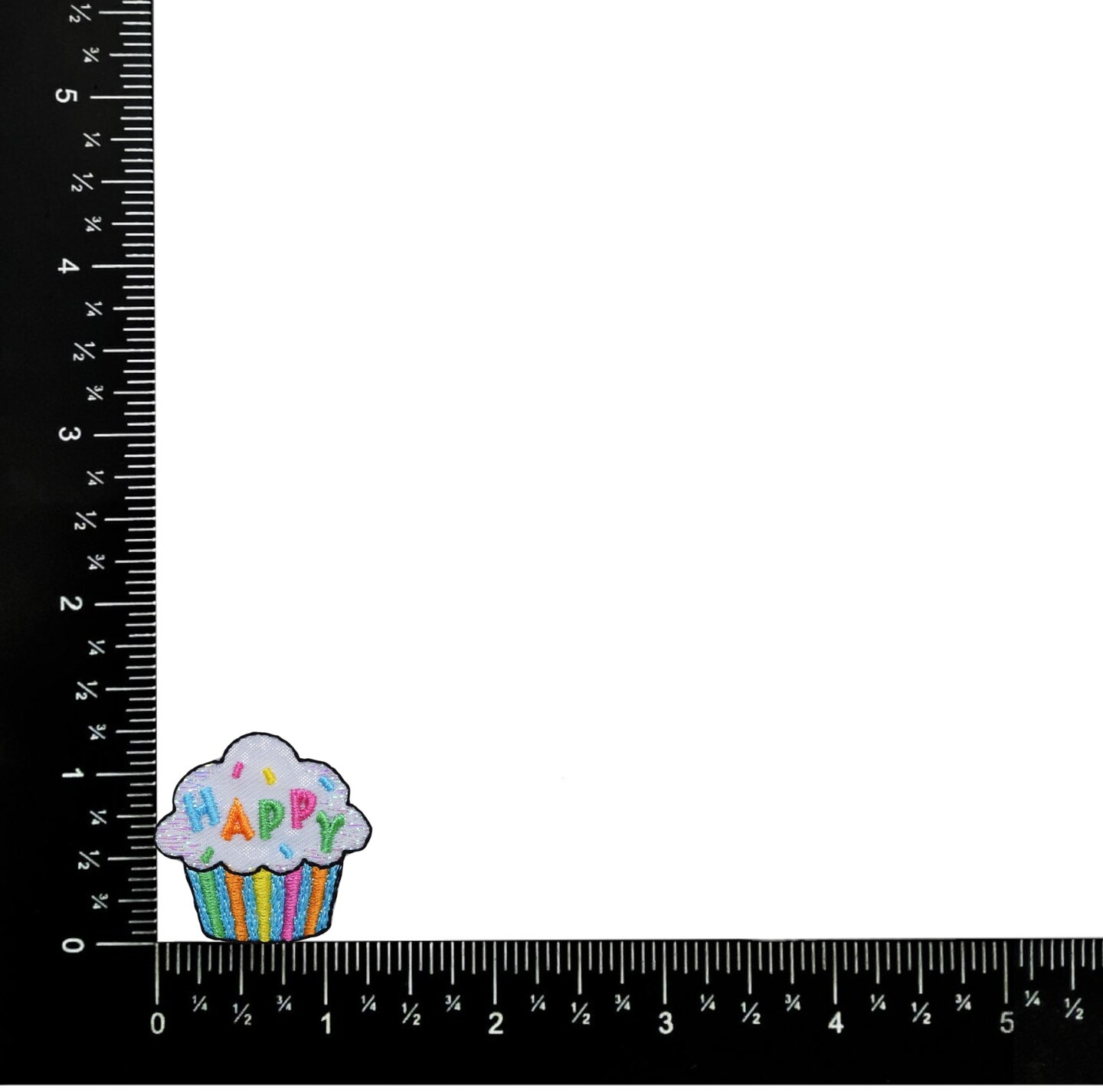 Happy Cupcake, Birthday Treat, Snacks, Food, Party, Embroidered, Iron on Patch