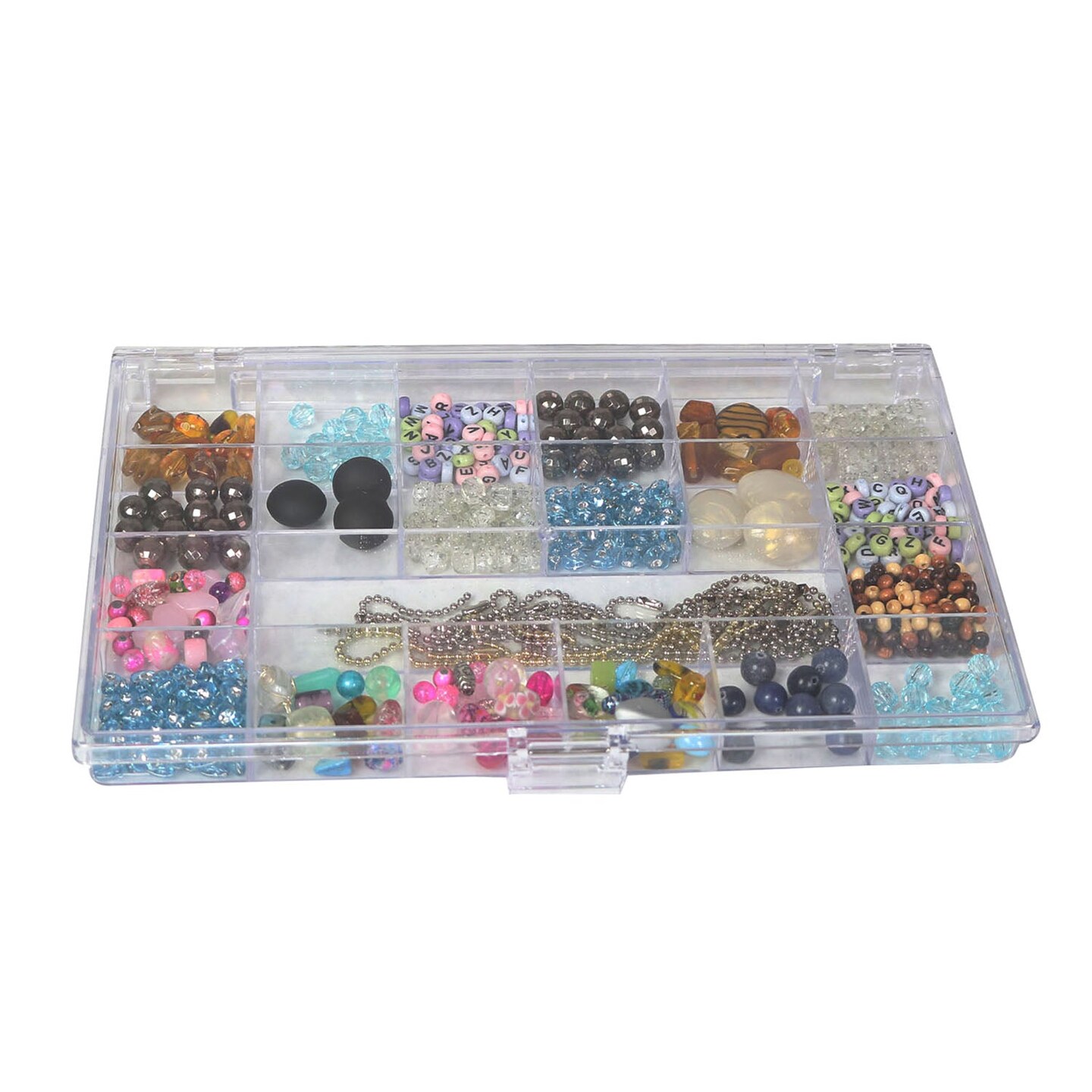 Everything Mary 21-Compartment Bead Storage Box – Clear Organizer for Jewelry, Diamond Art, and Small Craft Supplies