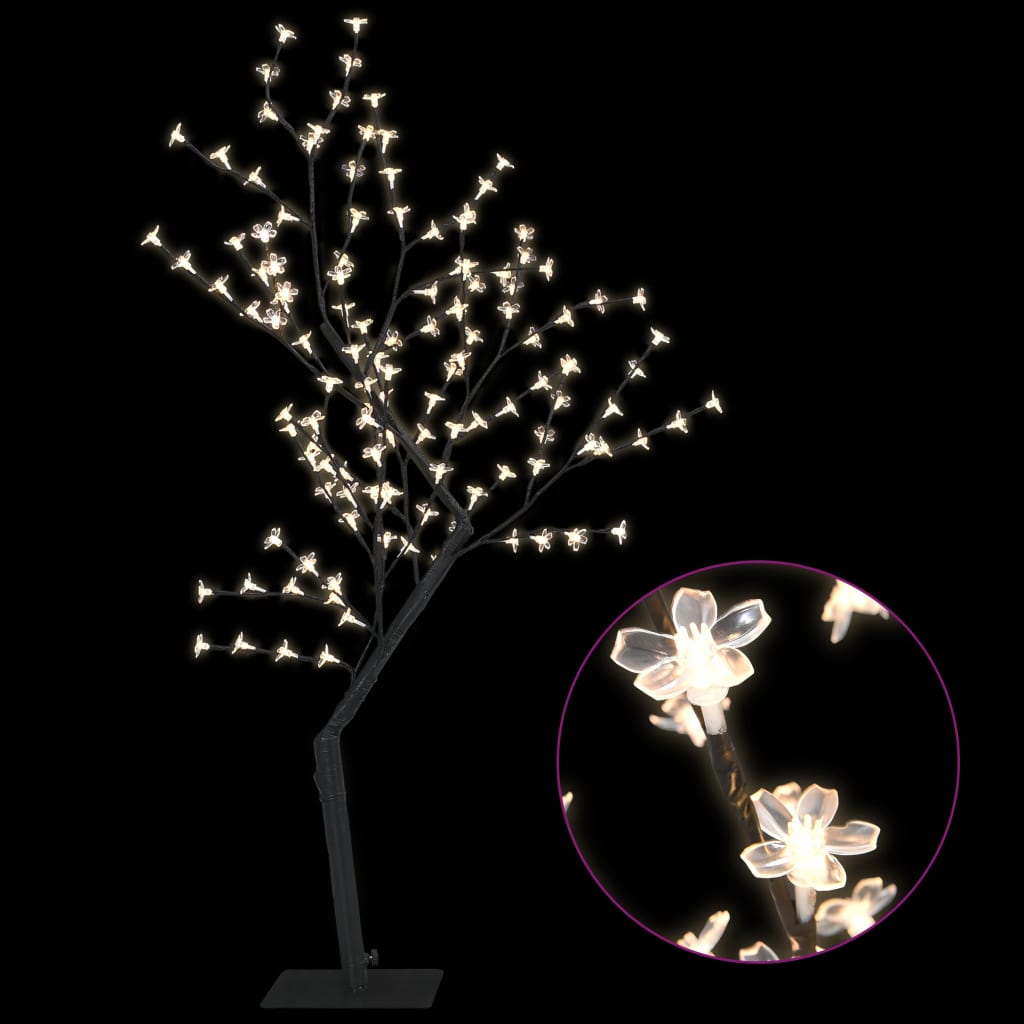 vidaXL Christmas Tree Black and Warm White Plastic, Metal 4 ft