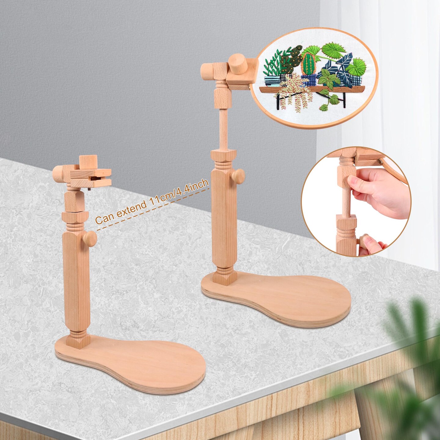 Guofa Embroidery Hoop Holder, Rotated Cross Stitch Stand, Lap Embroidery Stand for DIY Craft, Sewing Needlepoint Frame Holder