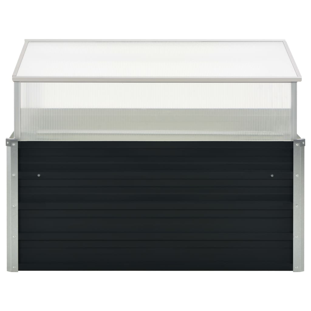 vidaXL Greenhouse Anthracite Galvanized Steel, Polycarbonate Medium