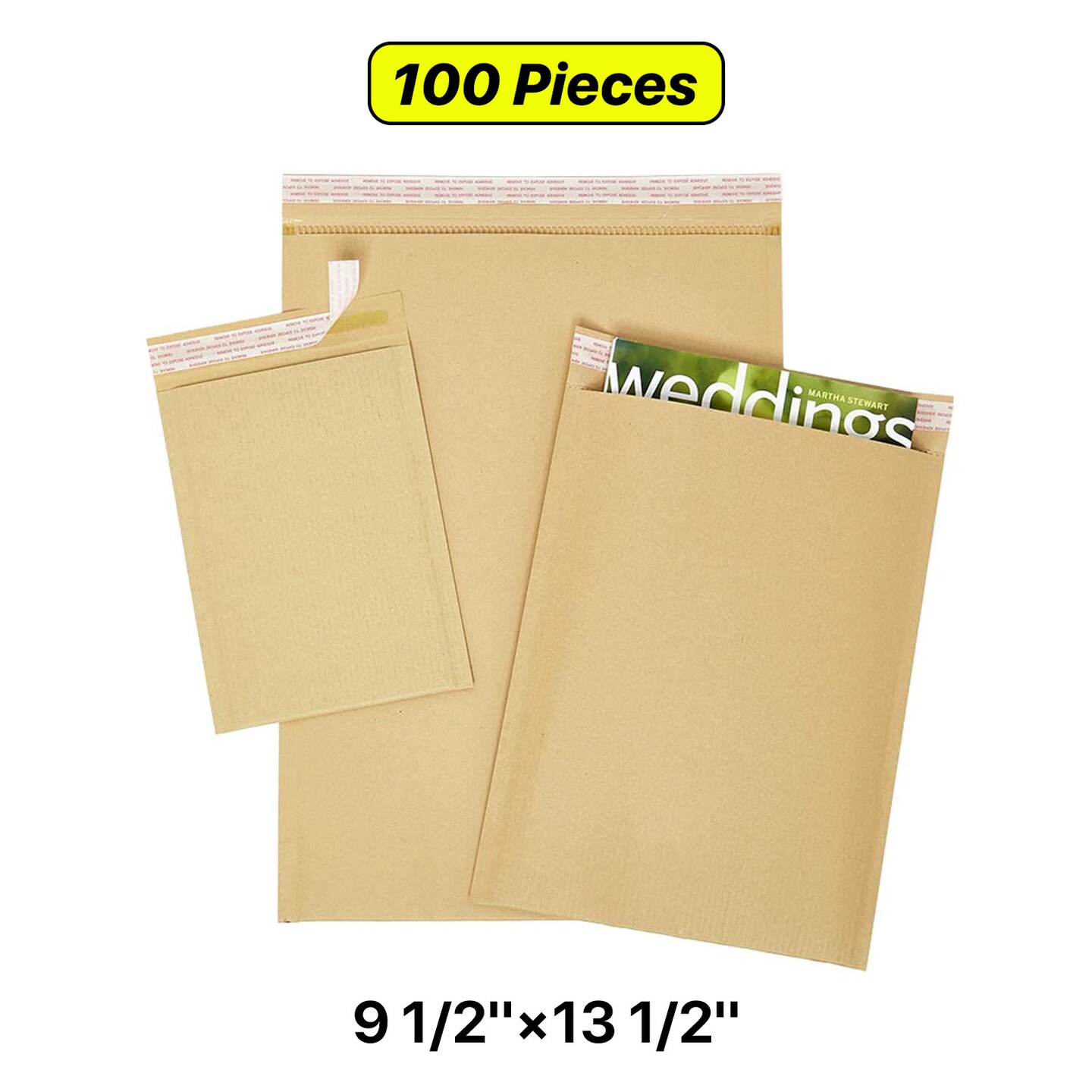 9.5" x 13.5" Kraft Padded Corrugated Paper Mailers 100 Pieces for Reliable Shipping