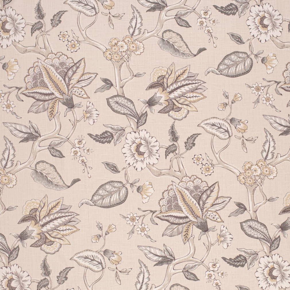Upholstery Fabric - Beige & Taupe,Grey & Silver Floral Upholstery Fabric 54 Inches"