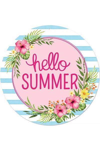 12&#x22; Metal Sign: Hello Summer Floral