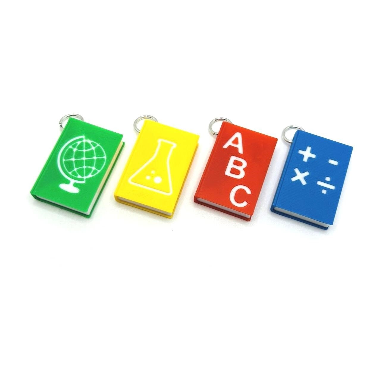 1 or 4 Pieces: Math Teacher Book Charm or Keychain