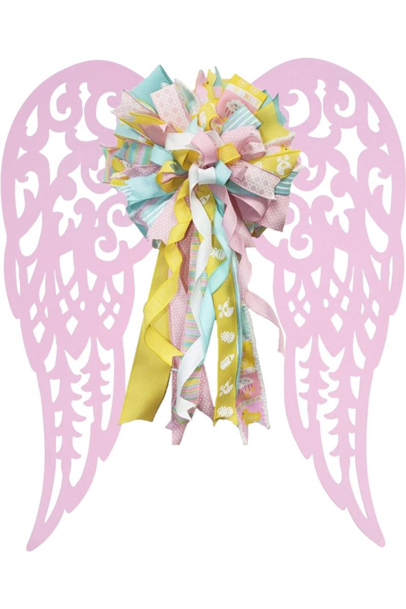 17&#x22; Metal Filigree Angel Wings: Light Pink