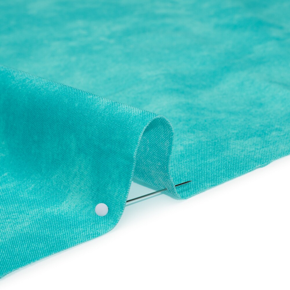 1 Yard Tiffany Blue Quilting Cotton Fabric Printed Fresco Texture , 44" Wide