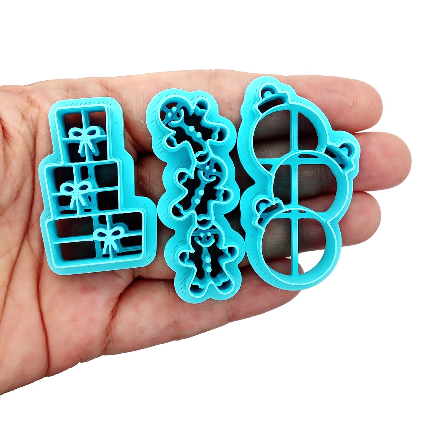 Christmas Shape Clay Cutters, 3 pc, Stacks of Ornaments Gifts &#x26; Gingerbread, Adorabilities
