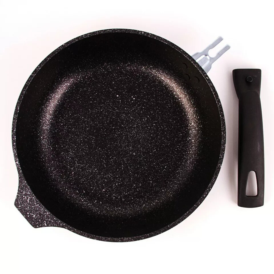 9.5&#x22; Thick Skillet Non-Stick Fry Pan with Removable Stay-Cool Handle Marble Coat