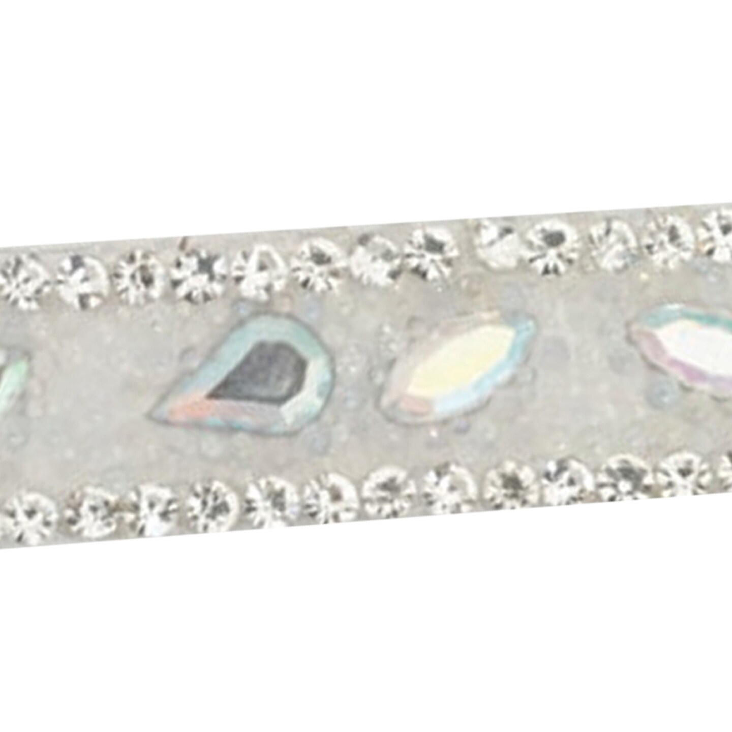 1/2&#x22; x 5 Yards Silver AB Iron On Rhinestone Trim