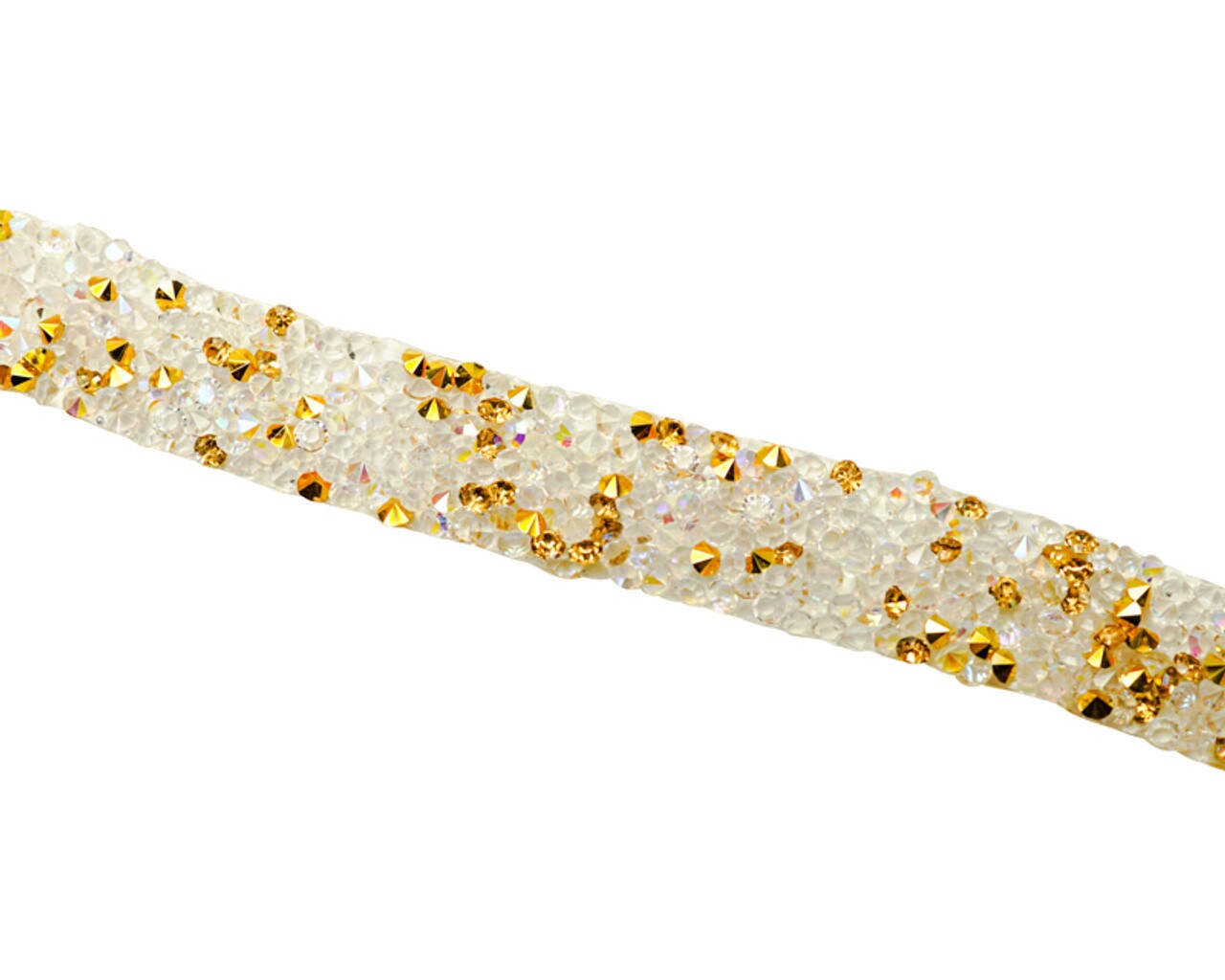 1/4" x 5 Yards Gold Crystal Iron-On Rhinestone Seam Trim