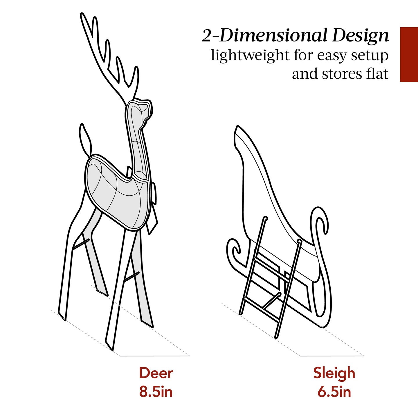 Best Choice Products Lighted 2D Reindeer &#x26; Sleigh Set Outdoor D&#xE9;cor w/ Warm White LED Lights