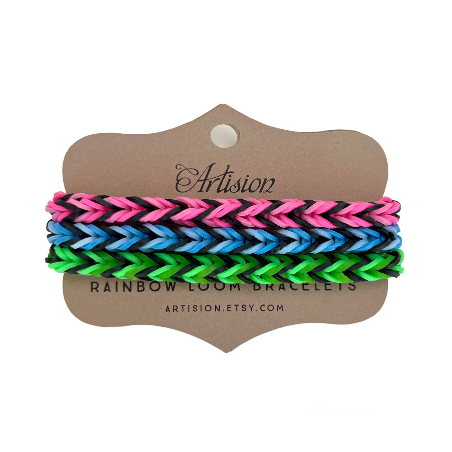 Matching Rainbow Loom Fishtail Bracelets PowerPuff Girls Set of bracelets MakerPlace by Michaels