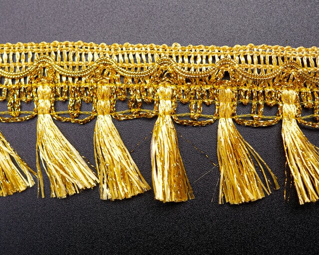 2 1/4&#x22; x 10 Yards Gold Metallic Tassel Trim Pack of 5