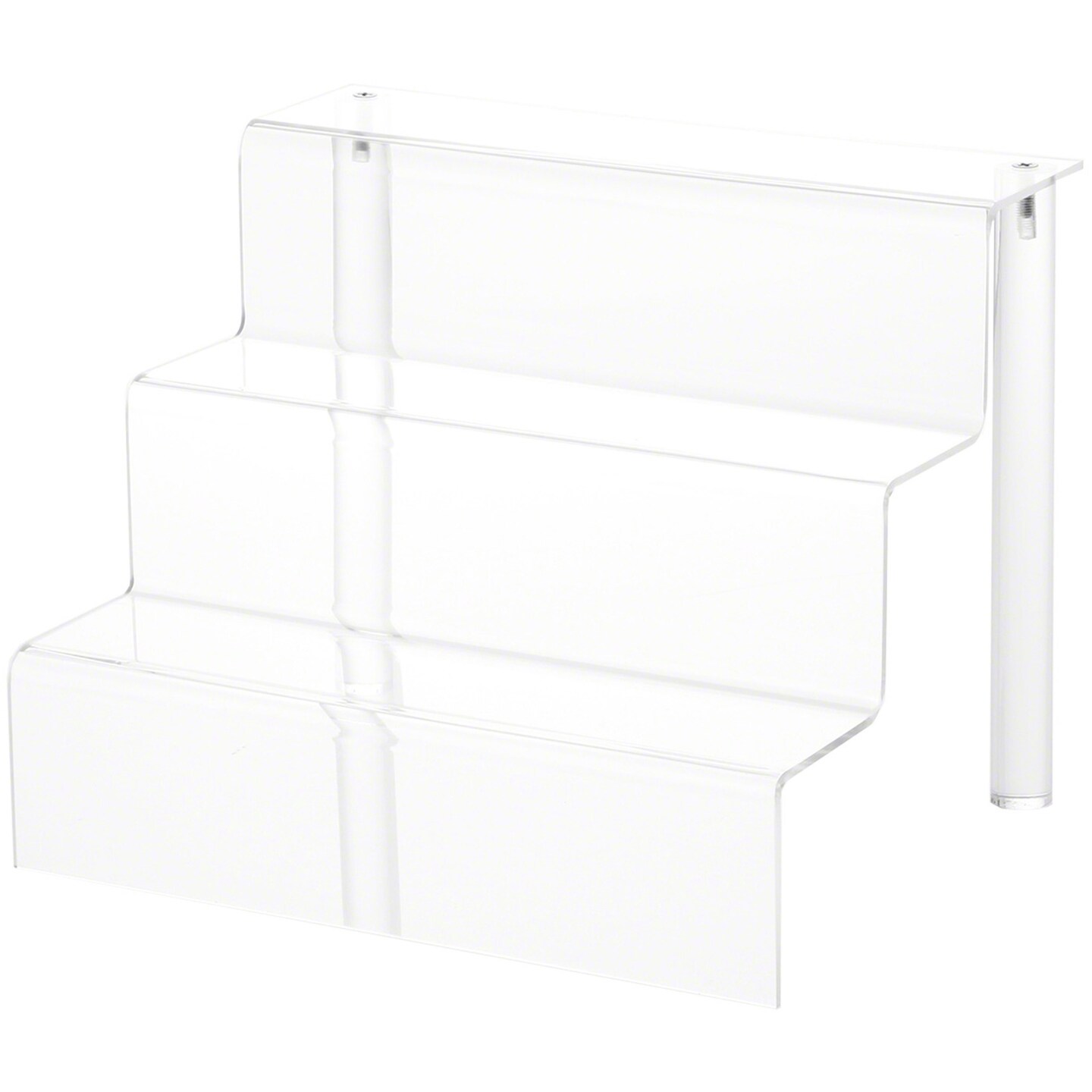 Plymor Clear Acrylic 3-Step Display Stairs, 7.75&#x22; H x 10&#x22; W x 8&#x22; D