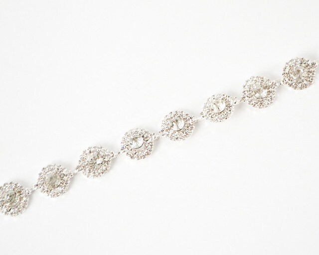5/8&#x22; Crystal Rhinestone Trim 1 Yard Rhinestone Chain Trim