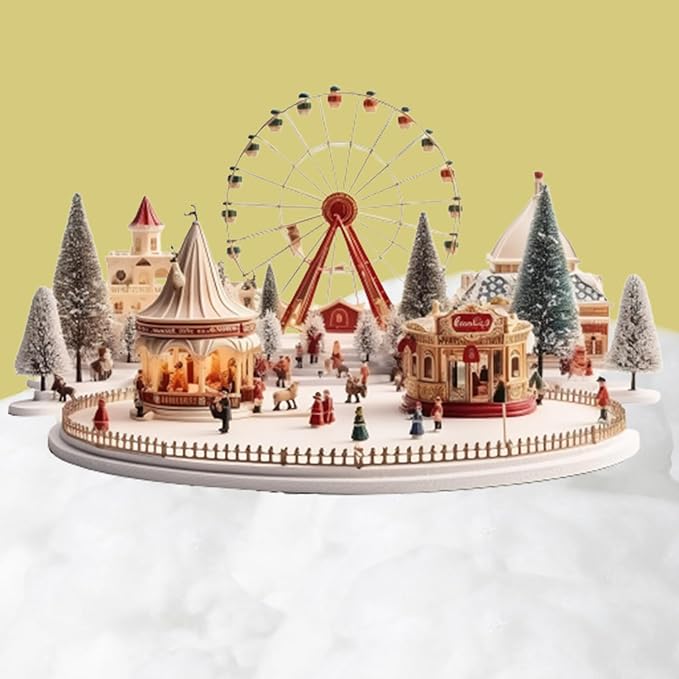 Christmas Village Tree Winter Wonderland Decorations- Multi-Use Cotton-Like Artificial Snow/Fake Cloud for Indoor Snow D&#xE9;cor, Miniature Scene Craft DIY, White Xmas