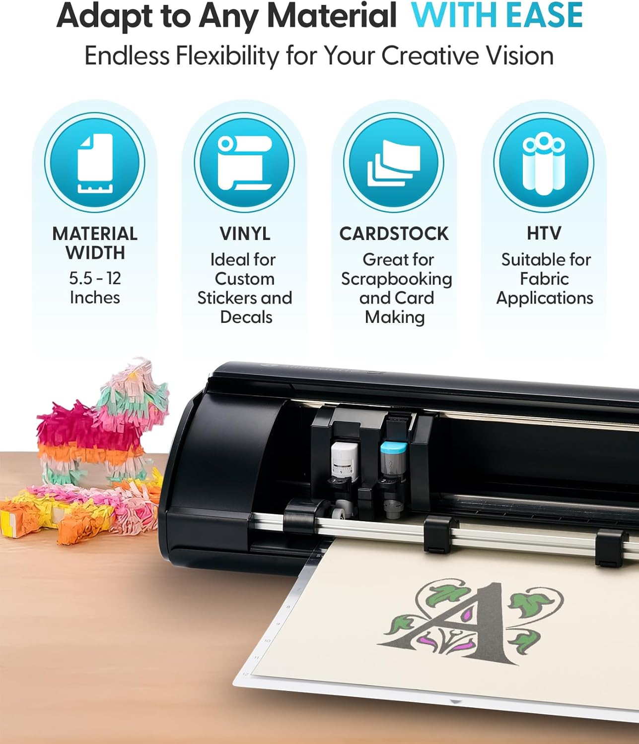 Silhouette CAMEO 5α (Alpha) 12" Smart Cutting Machine for Print & Cut - Quiet Operation with AutoBlade, Studio Software, Cutting Mat, Vinyl, Paper & Fabric Compatible