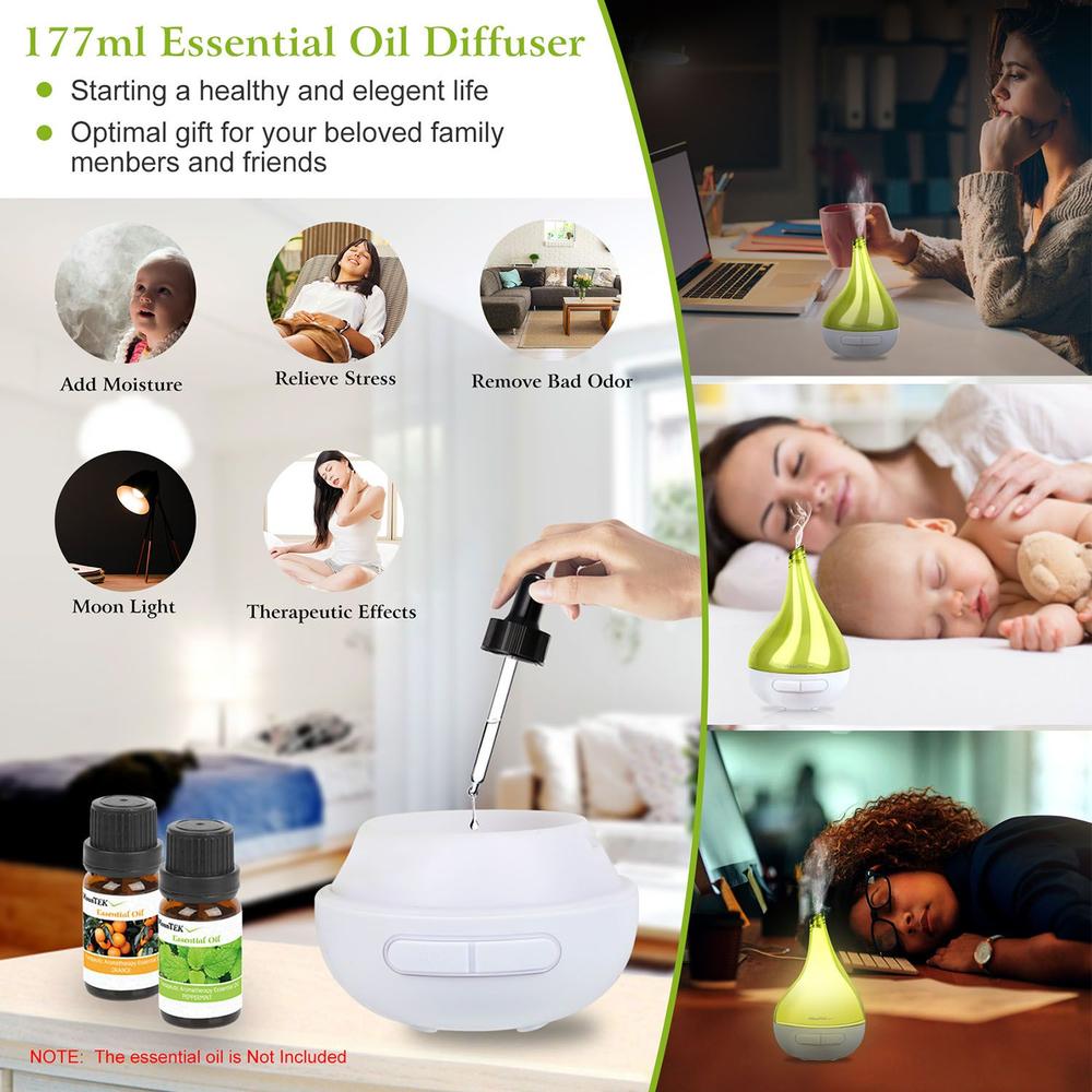imountek - 6.1″ × 9.5″ - Green - Aroma Diffuser and Humidifier for Relaxation and Wellness - 1 Piece