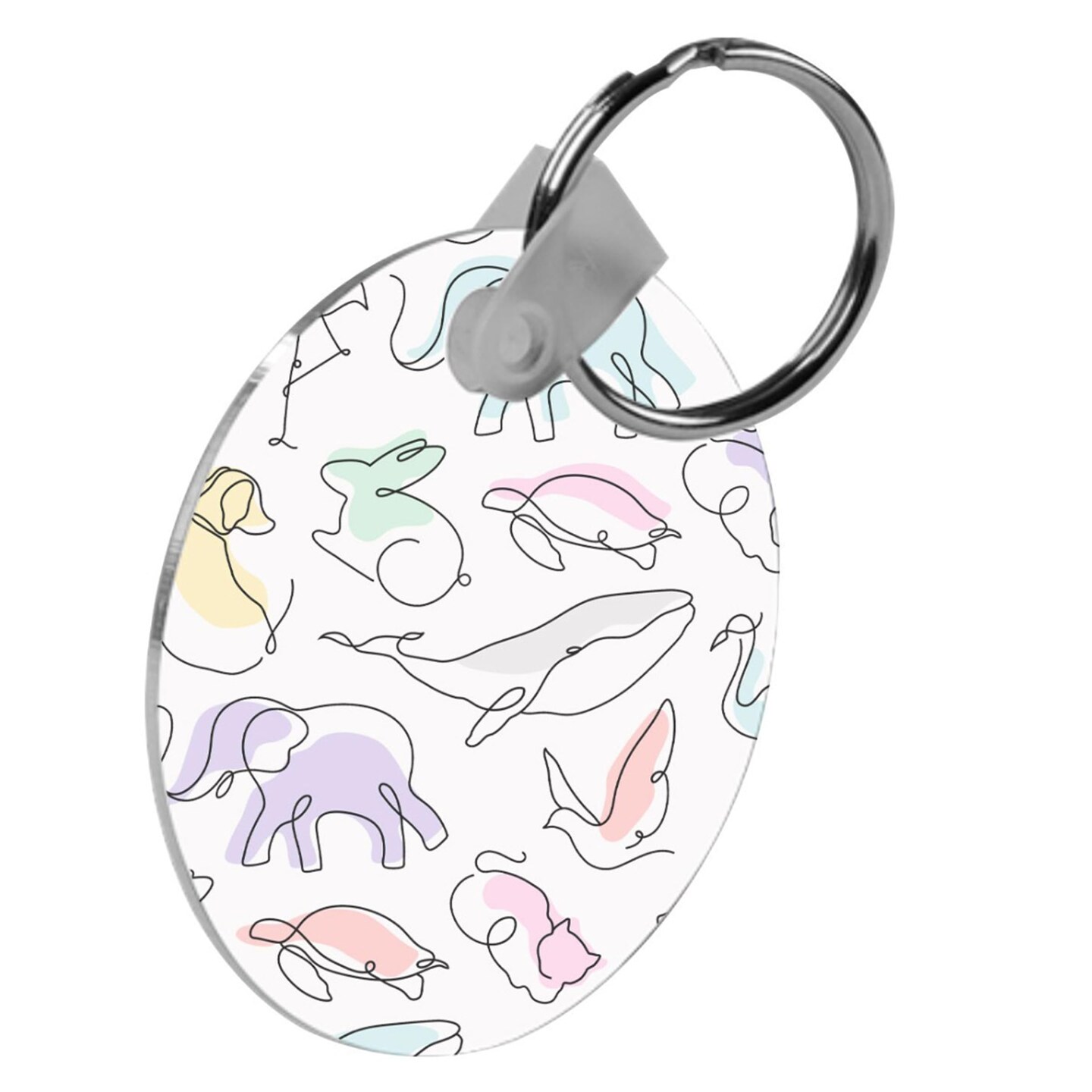 Unisub White Aluminum Round Bulk Sublimation Keychain Blanks, 2-Sided Gloss Coated Circle, 2" Diameter x .045", Scratch Resistant, Includes Ring & Tab, Made in USA (Case of 50)