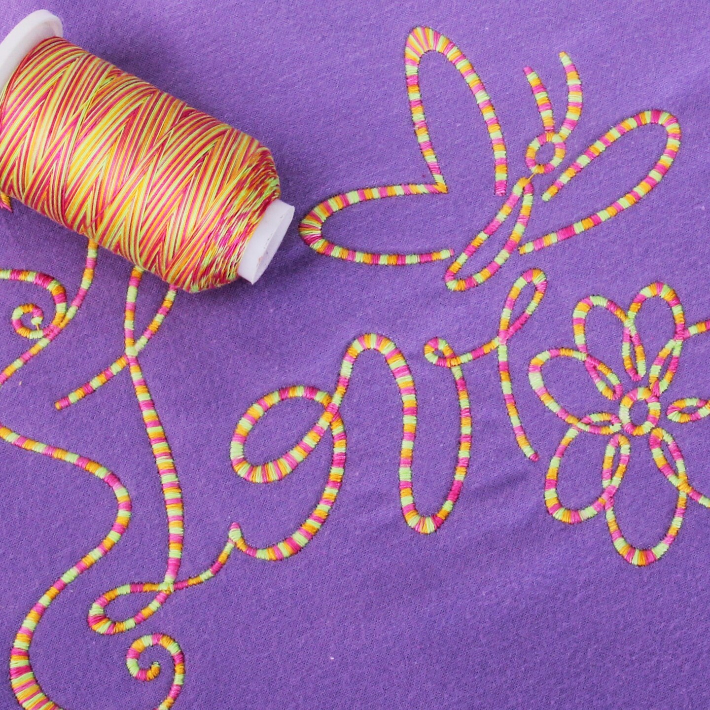 Threadart Multicolor 100% Cotton Thread | Variegated Colors for Quilting, Sewing, and Embroidery | 40/3wt - 600M (660 Yards) Cones | Long Staple Low Lint | 22 Colors