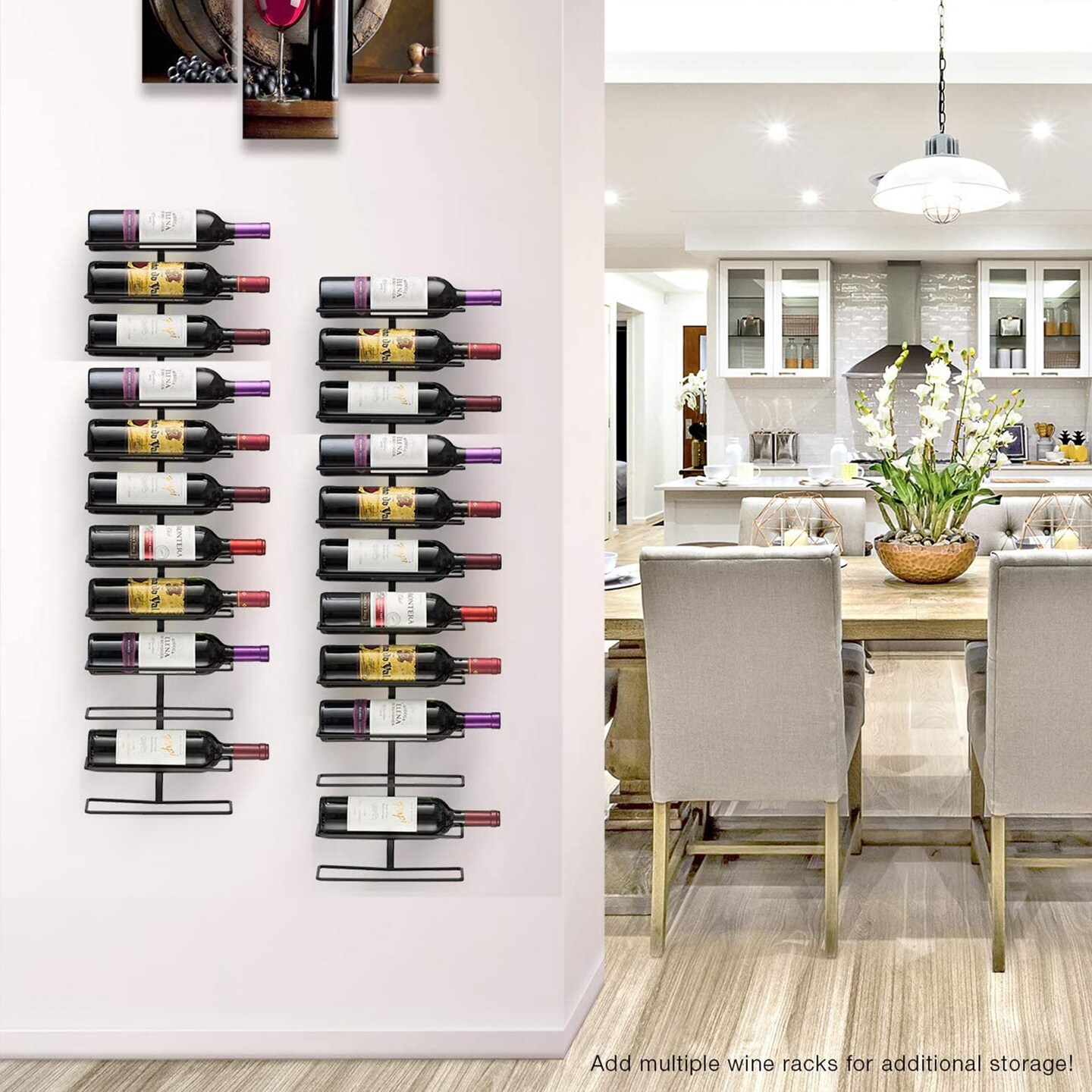 Sorbus Black Metal Wine Rack Bottle Holder - for Home Bar, Kitchen
