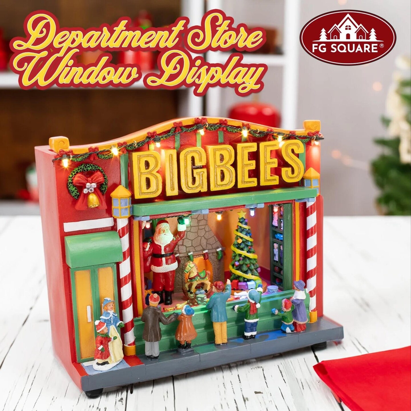 FG Square BigBees Retro Department Store with LED Window Display Village