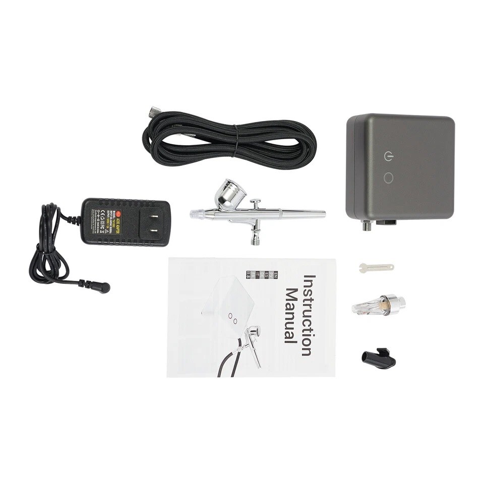Multi-Purpose Airbrush Kit with High-Pressure Compressor – Dark Gray