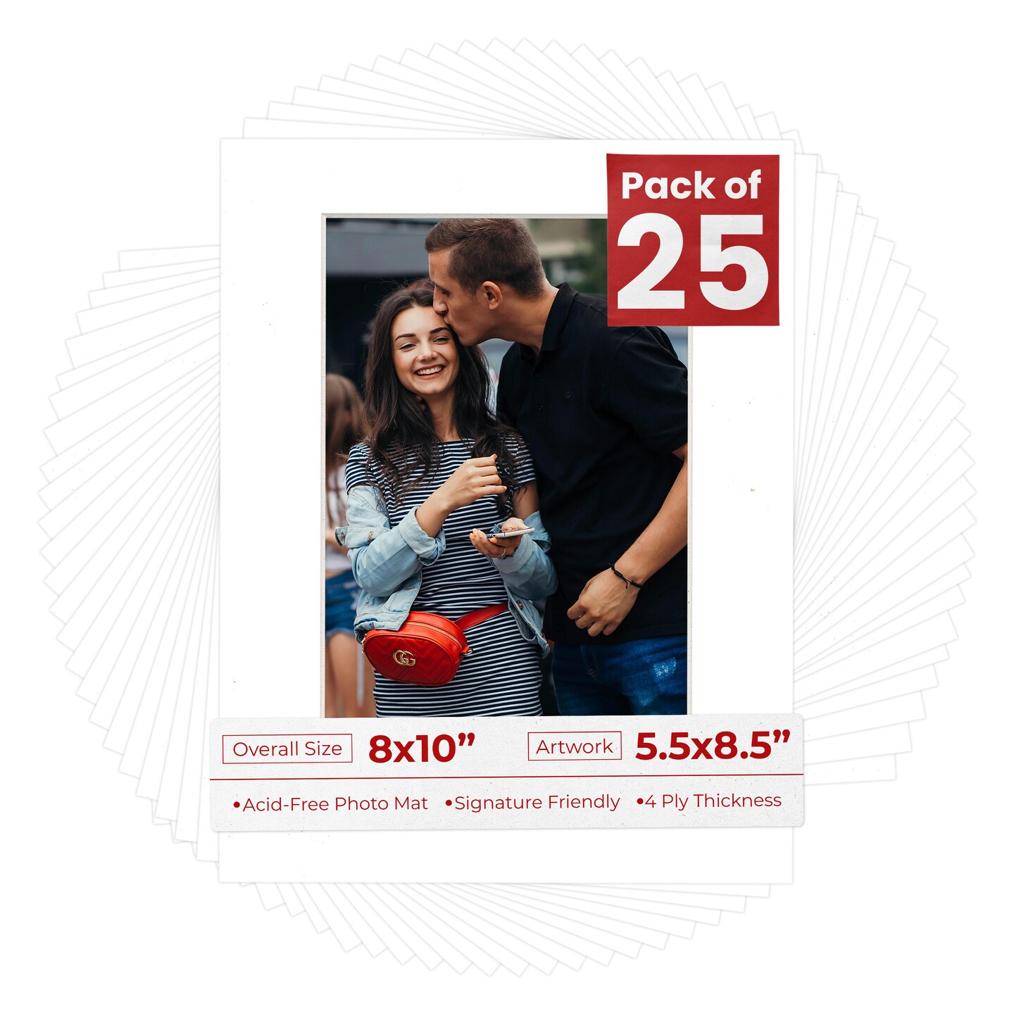 Golf Ball Texture Mat Board for 8x10 Frames - Fits 5.5x8.5 Photos