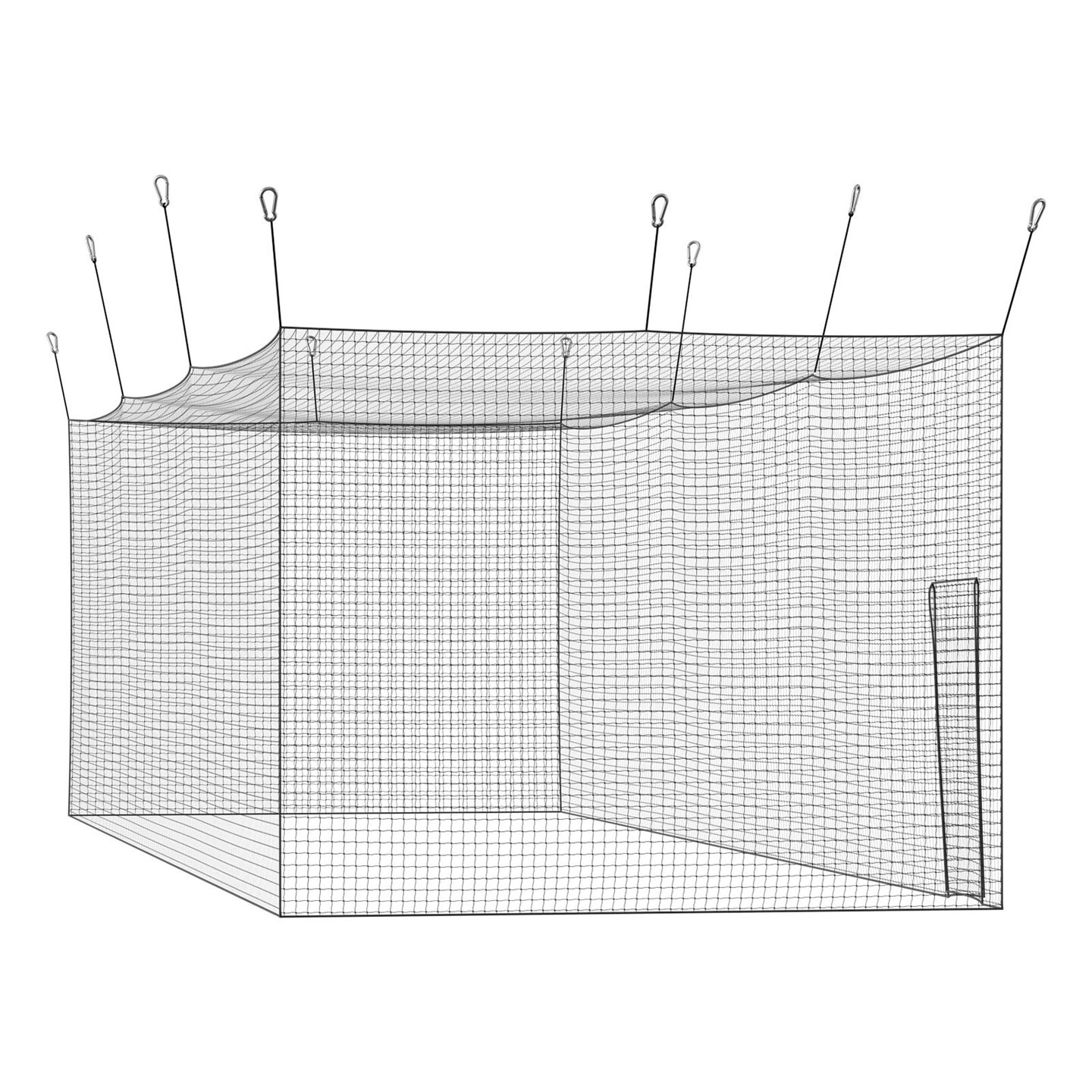 Black HDPE Batting Cage Net 41.7x12.8x10.1 ft Baseball Training