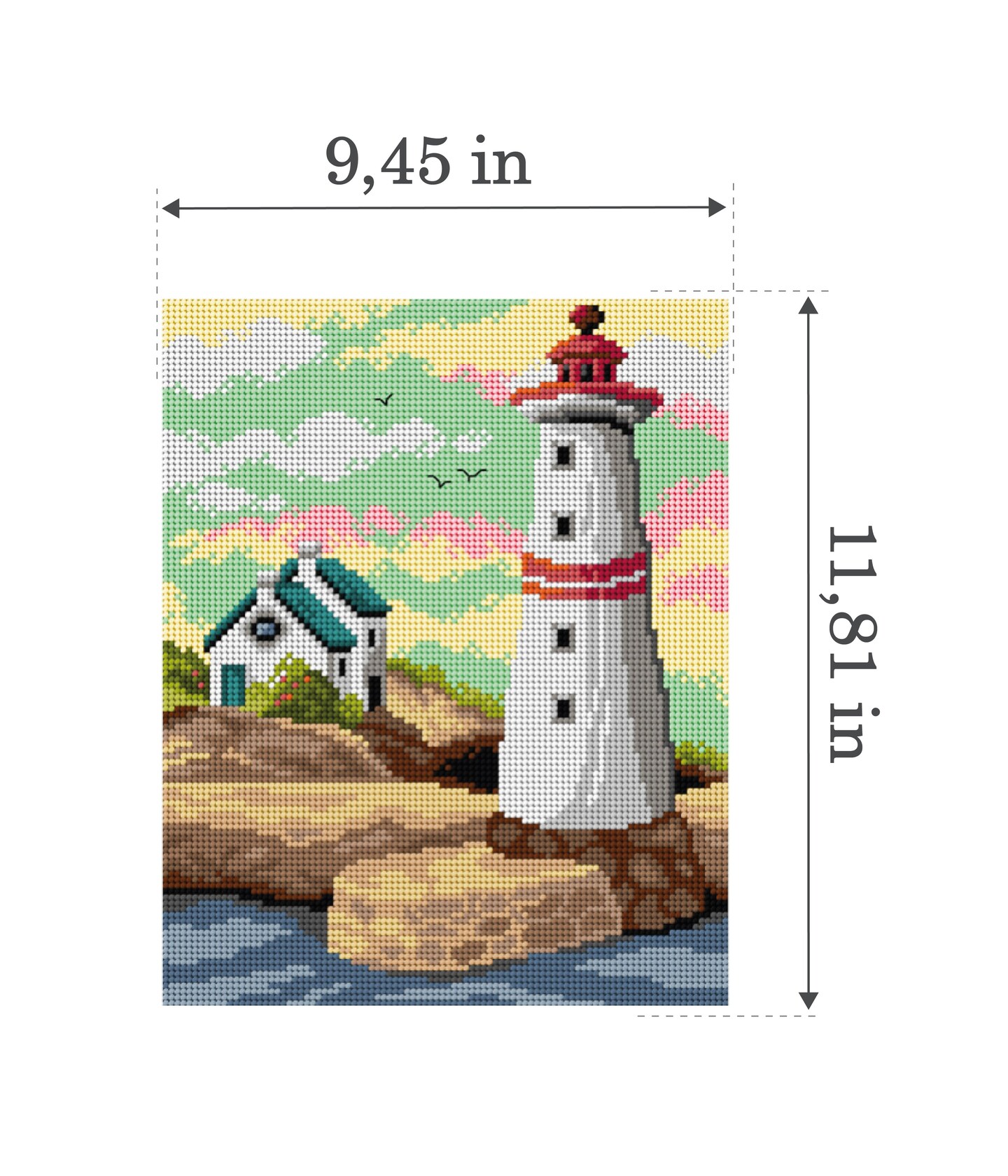 Needlepoint canvas for halfstitch without yarn Lighthouse 3590H