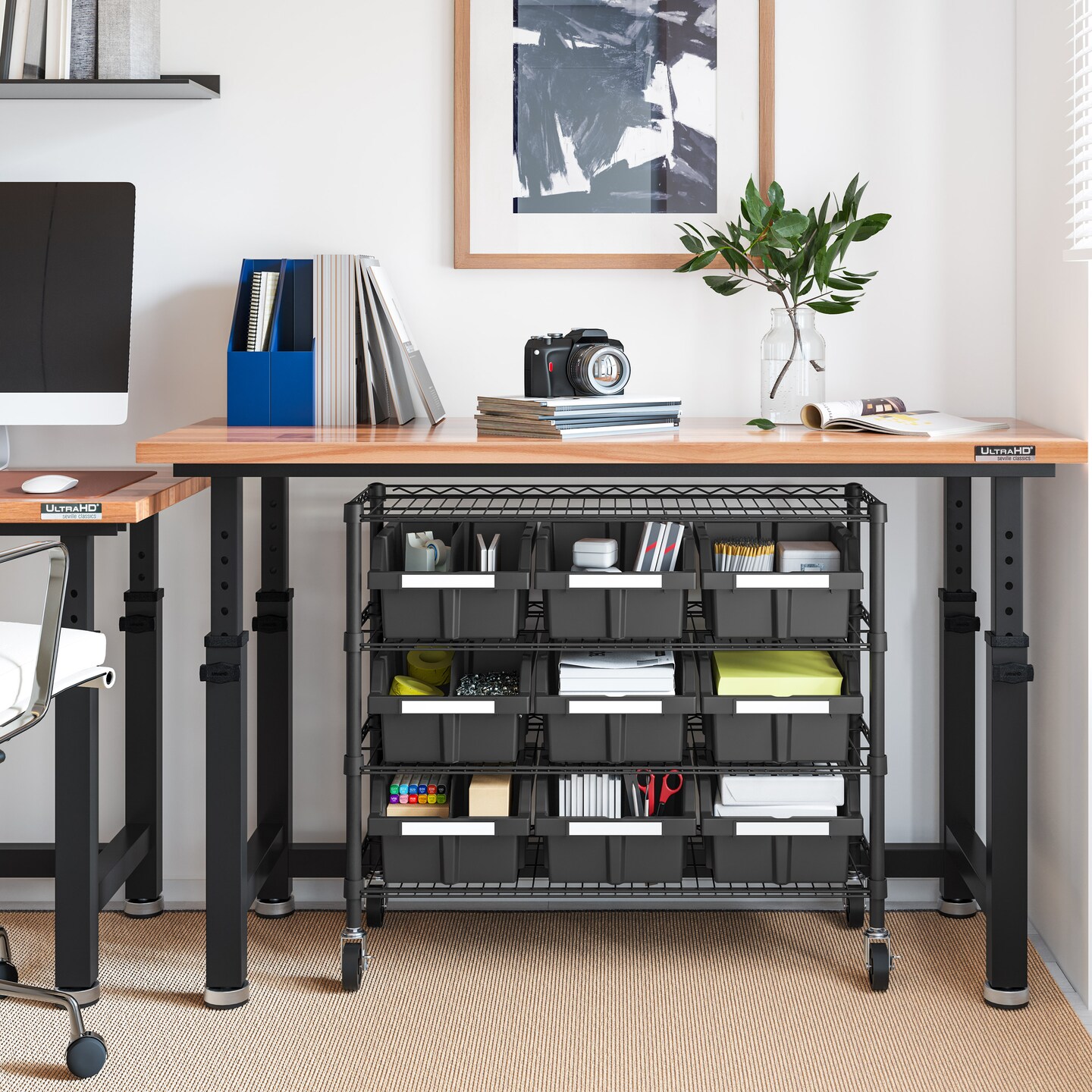 Seville Classics 4-Tier NSF 9-Bin Rack, 36" W x 14" D x 31" H