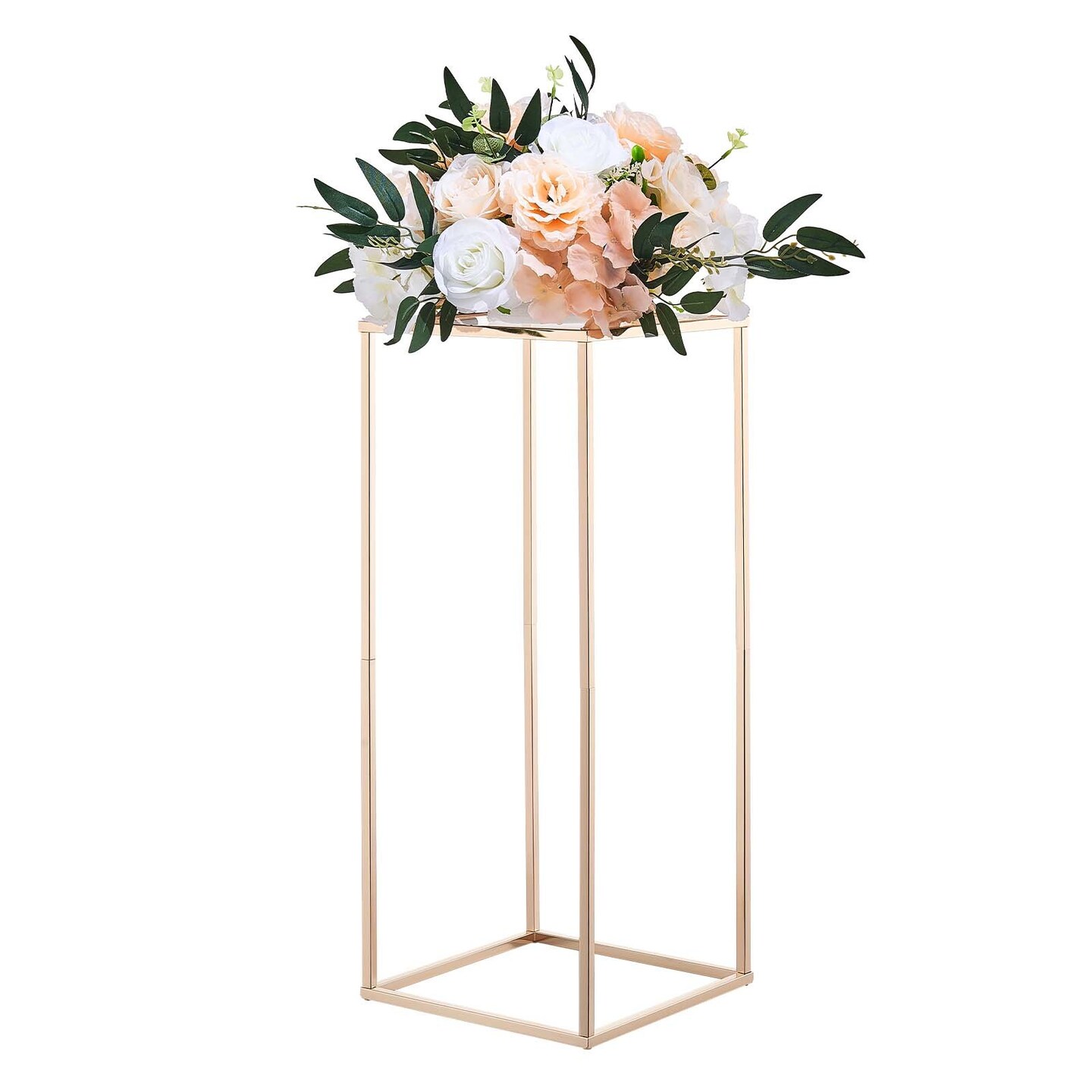 Gold Metal Floral Display Stand 10PCS, Rectangular Cube Wedding Decor