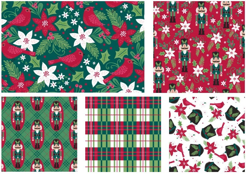 Holiday Wonder Fat Quarter Bundle 5 pc 18&#x22;x21&#x22;