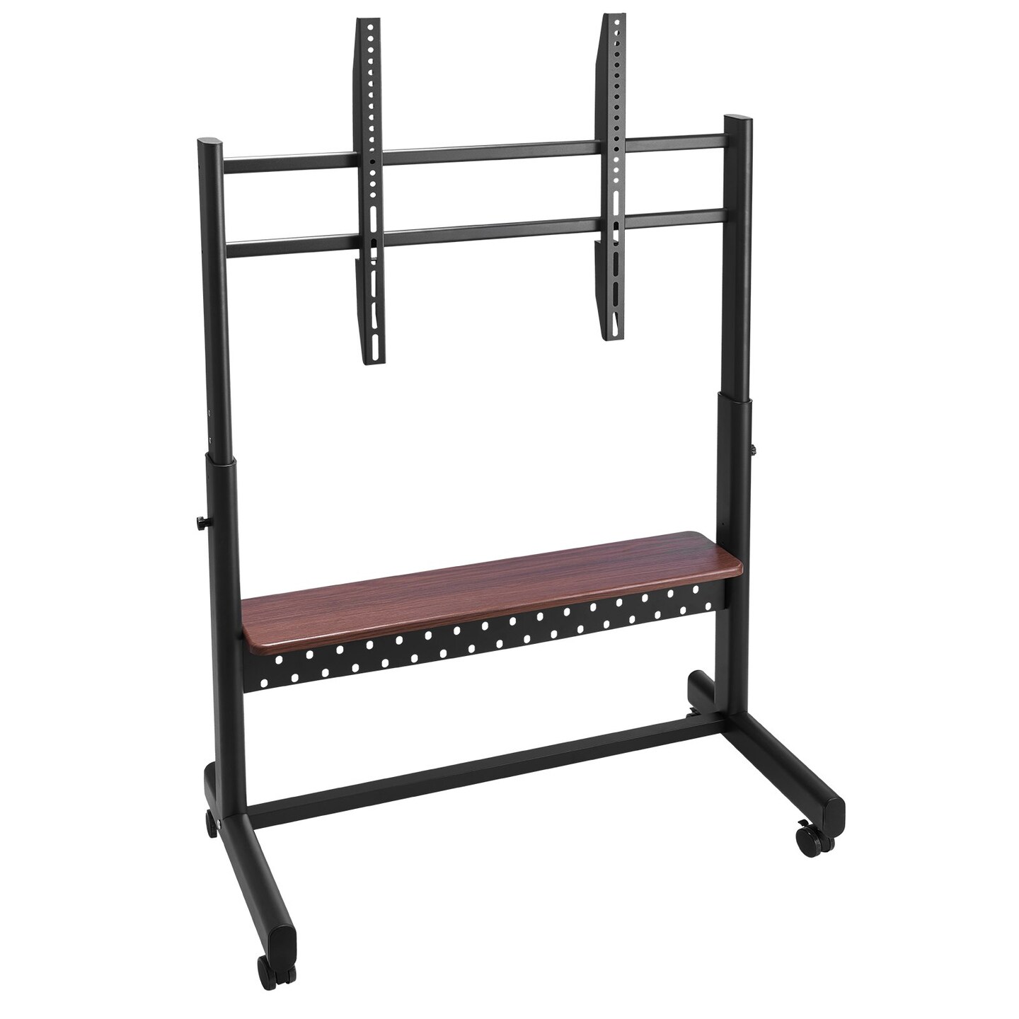 Rolling TV Stand for 55-100" Screens, Height Adjustable, Holds 205 lbs